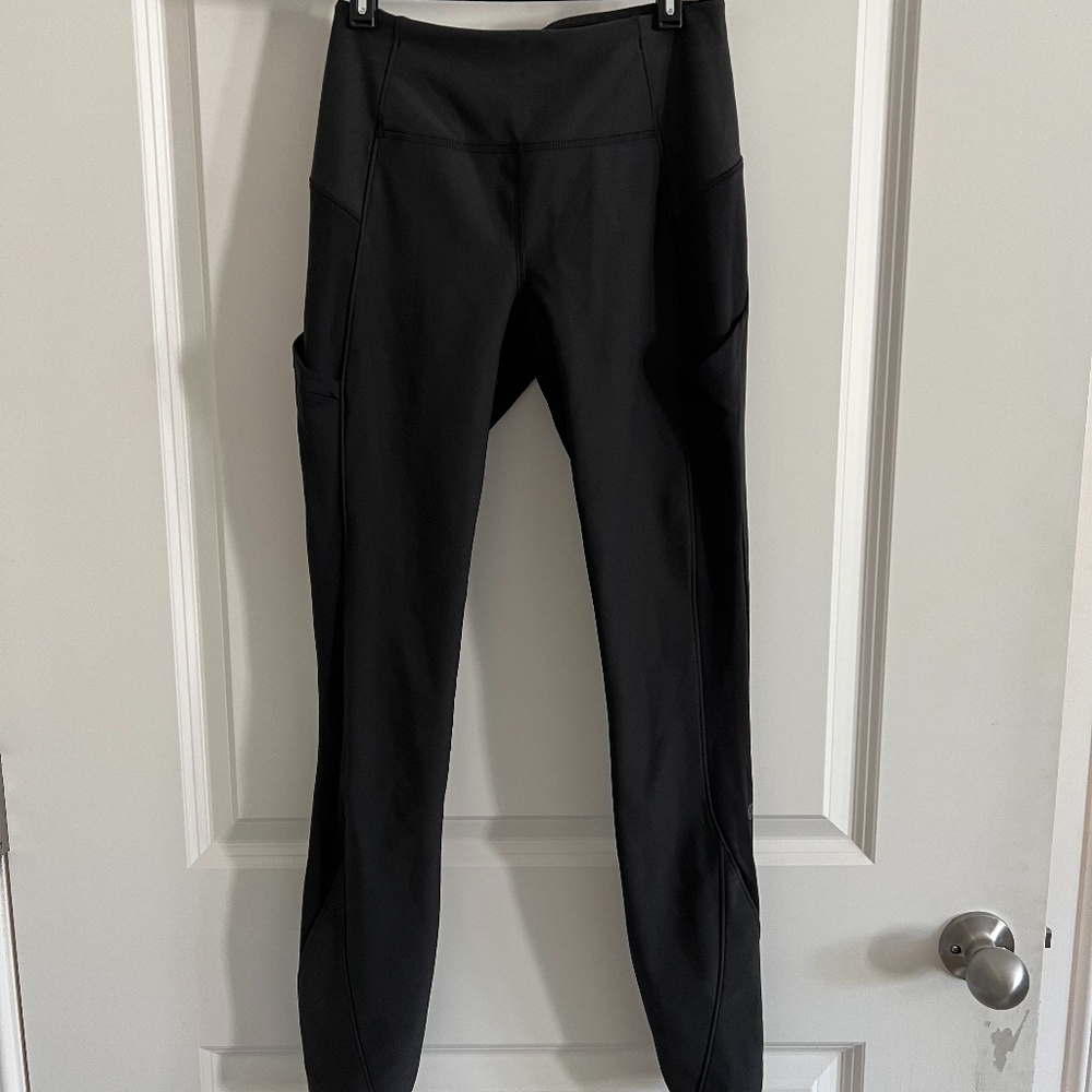 lululemon leggings 28" inseam, pockets - black - size 2
